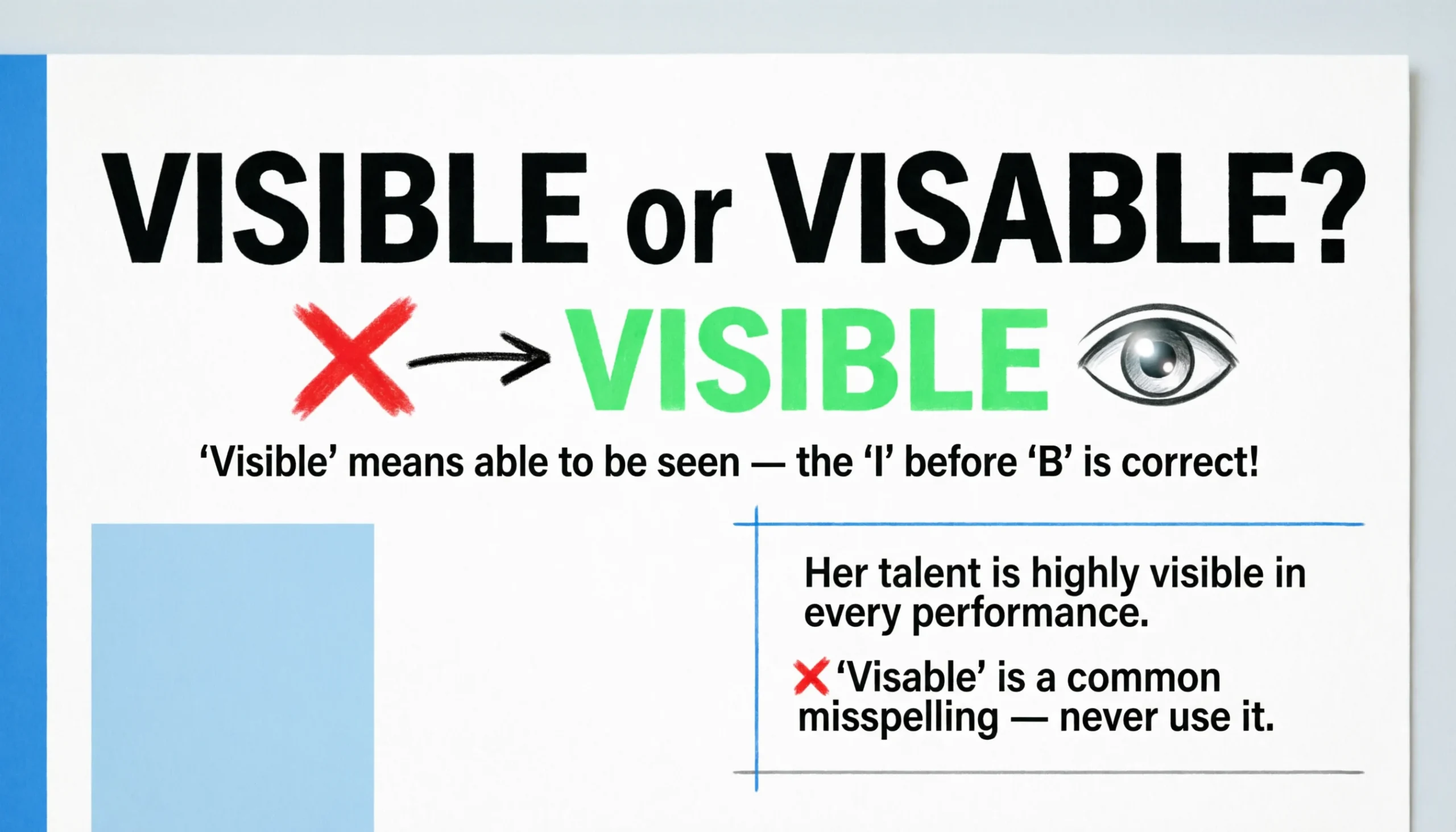 Visible Statement Example Visible or Visable? The Correct Spelling Explained with Examples